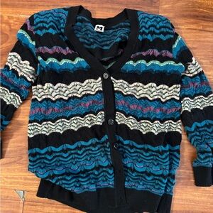 Missoni Black and Blue Zigzag Cardigan